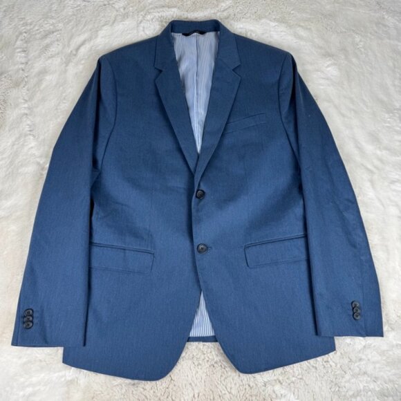 Banana Republic Sport Coat 42R Tailored Slim Fit Blue Blazer Modern Casual - Picture 1 of 10